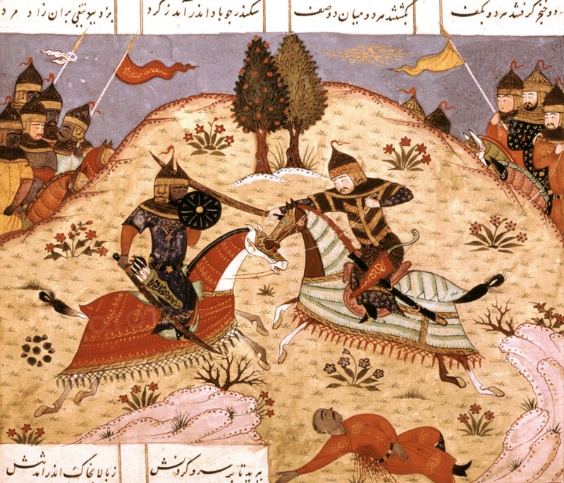 Manuscrit persan, Combat de Rustam et de son fils Sohrab
