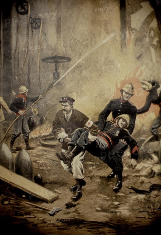 Incendie d'une usine à Saint-Denis, 1899