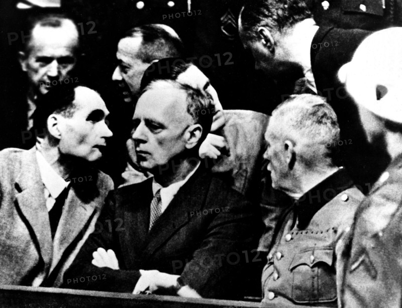 Nuremberg trial: Hess, von Ribbentropp and Keitel