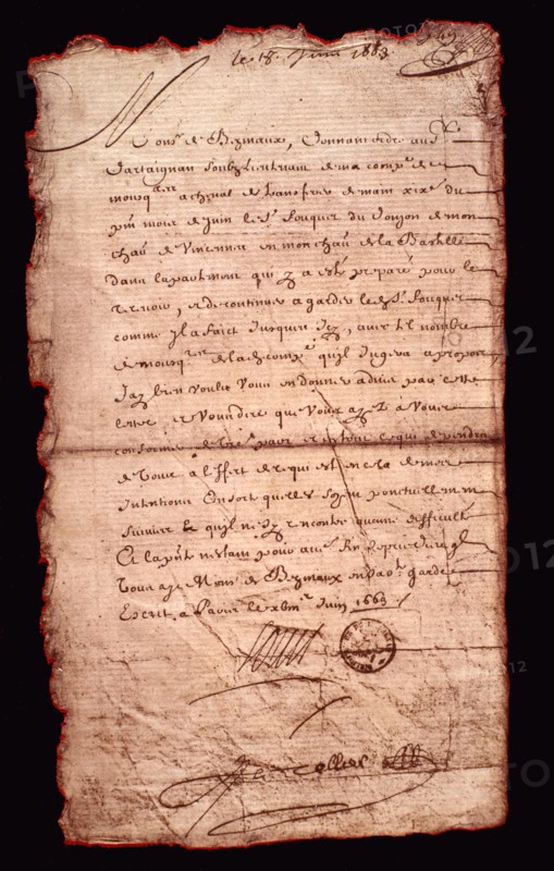 Lettre manuscrite de Louis XIV