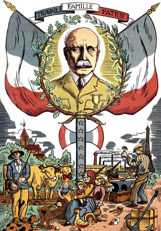 Imagery in honour of Marshal Pétain (1856-1951): 'Work, Family, Fatherland'