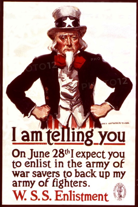 Poster américain en faveur de l'enrôlement dans l'armée (1917-1918)