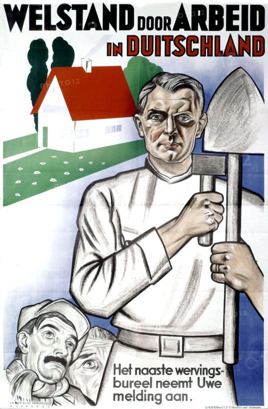 Propaganda poster advertising for voluntary work in Germany (1940)