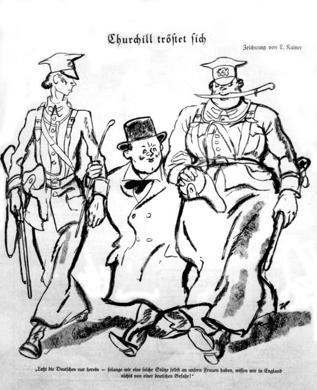 Caricature allemande contre Churchill