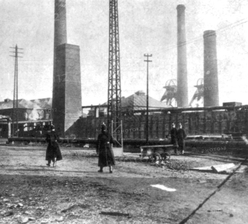 Pays de Galles. Scène de la grande grève dans les mines de charbon