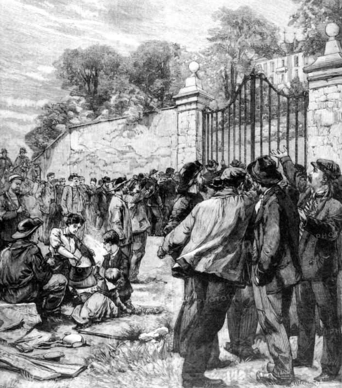 Manifestation anarchiste. Blocus d'un château