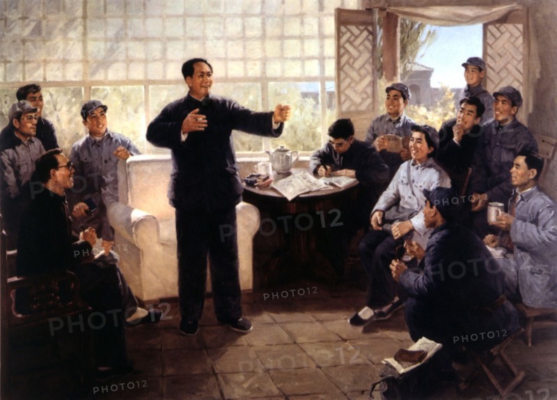 Mao Zedong et les rédacteurs du quotidien "Chansi-Souci Yuan" (1948)