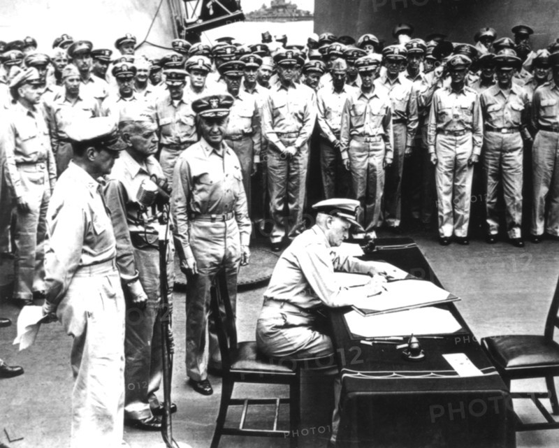 German surrender signed by Admiral Mimitz aboard the ship "Missouri"