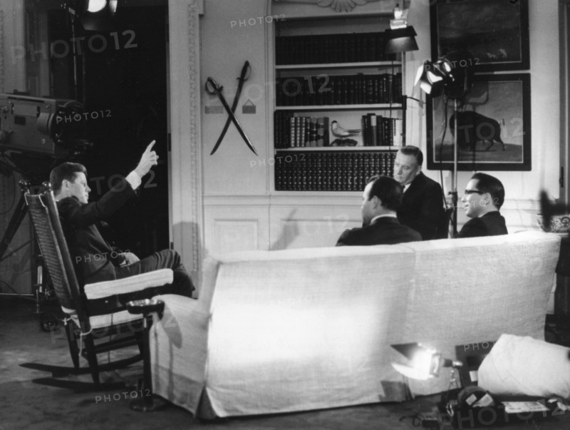 President John F. Kennedy during a national television program shot at the White House