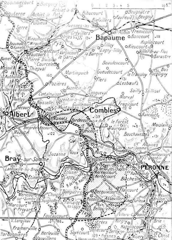 Map of the Battle of the Somme