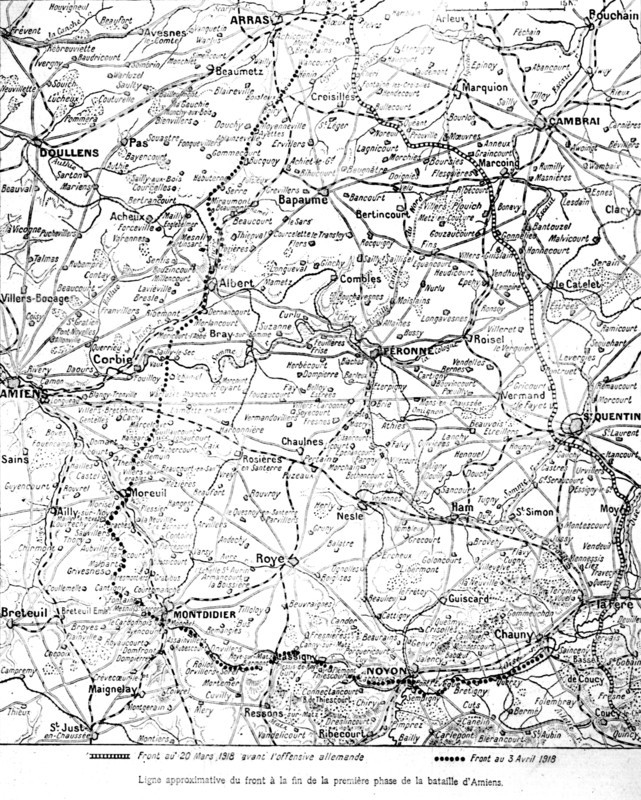 Carte de la bataille d'Amiens