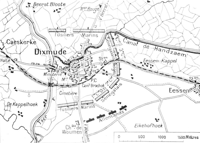 Carte de la bataille de Dixmude