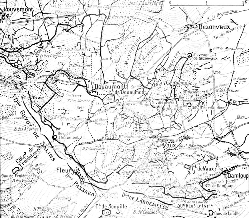 Carte de la Bataille de Verdun