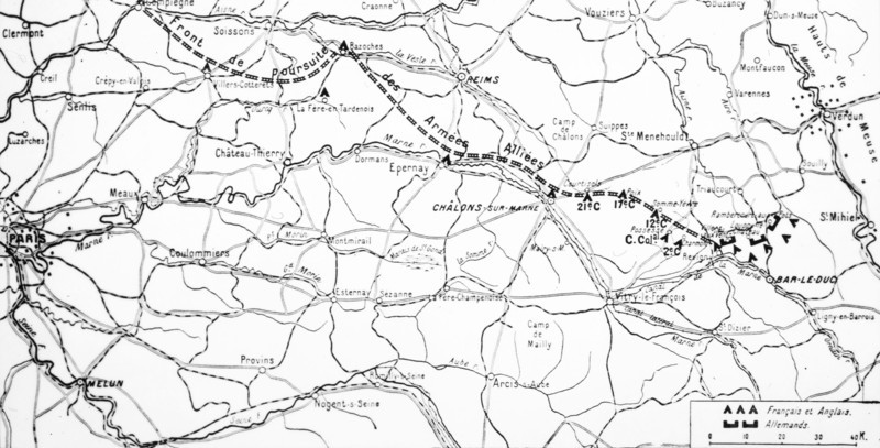 Carte de la première bataille de la Marne