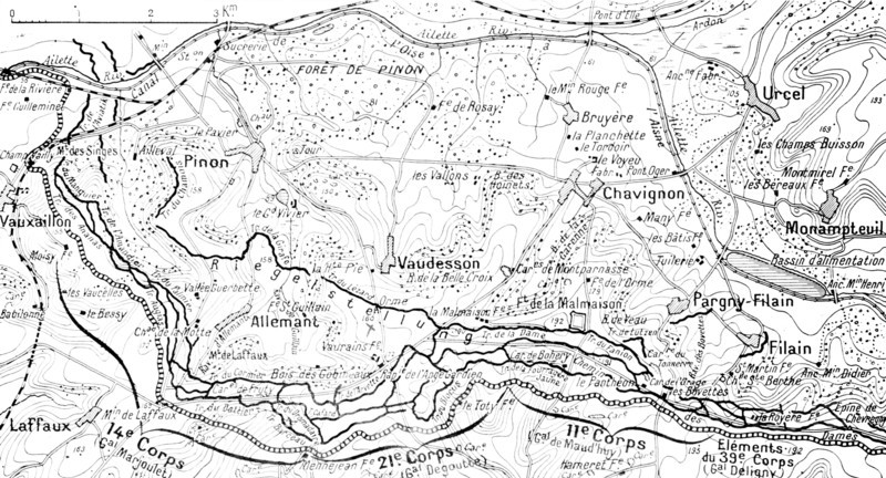 Carte de la bataille de la Malaison