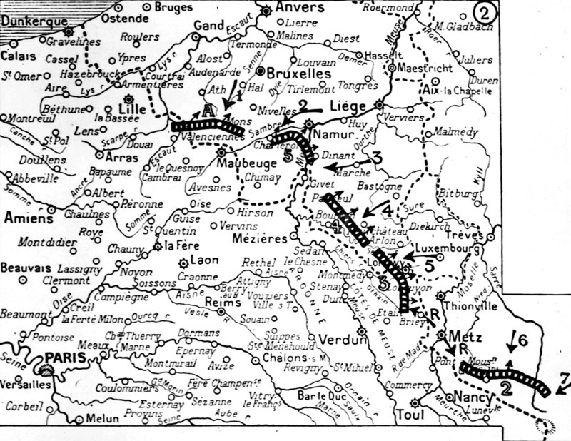 Carte de la première bataille générale