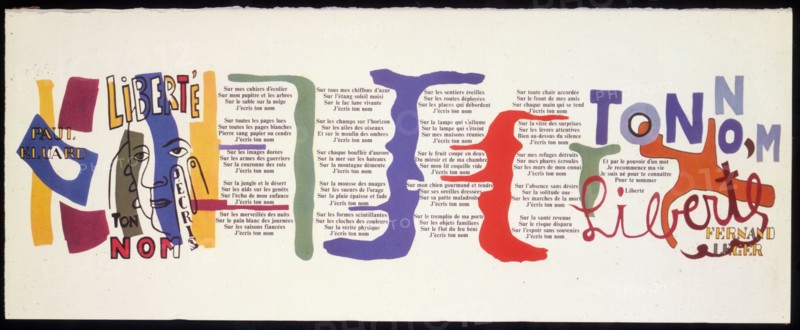 Léger, Illustration du poème "Liberté" de Paul Eluard