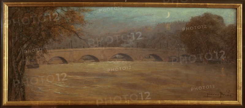 Prins, The Pont Royal on the Seine River in spate
