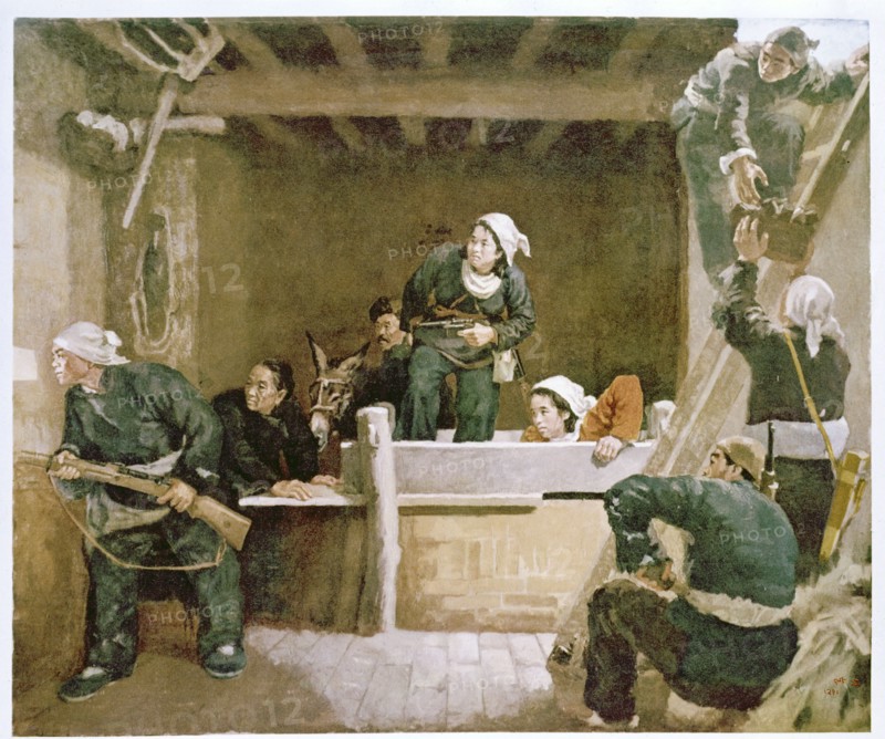 Hommes et femmes chinois armés, 1934-1935