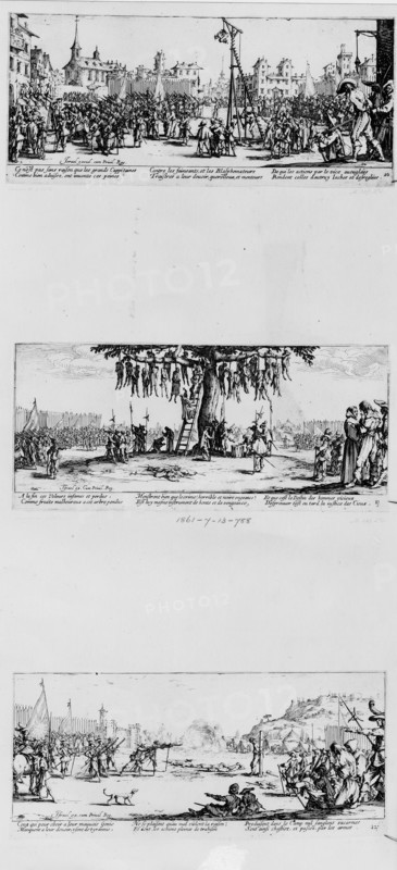 Callot, L'Estrapade, La pendaison, L'arquebusade