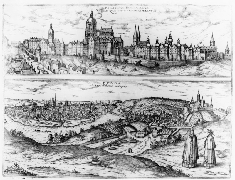 General view and imperial palace of Prague