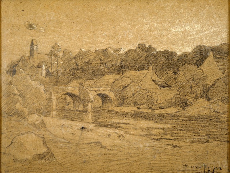Prins, Eglise et pont à la campagne