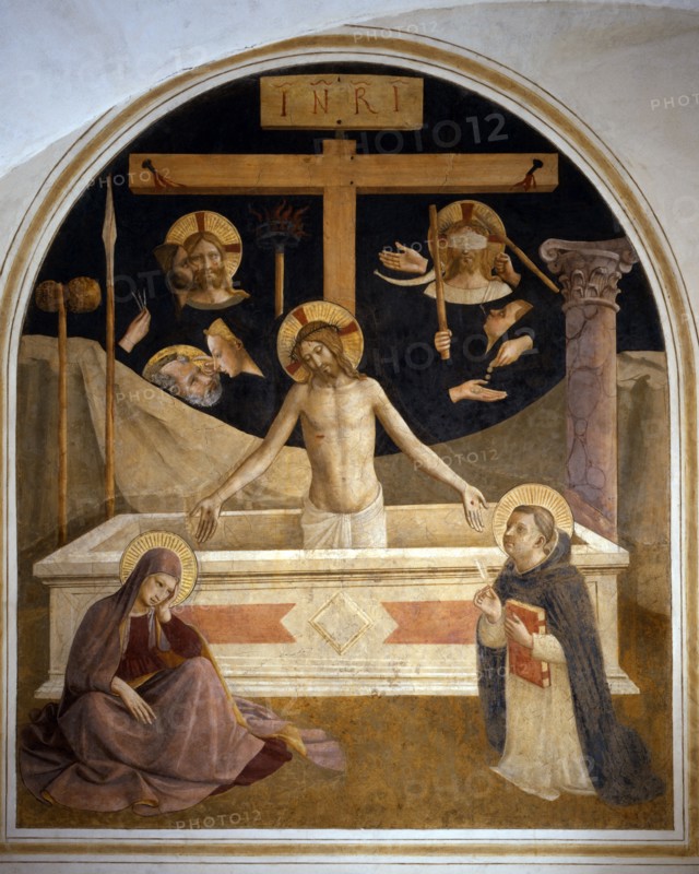 Fra Angelico, The Entombment and symbols of Passion