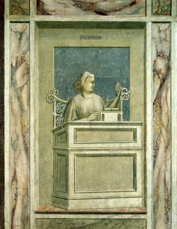 Giotto, Allégories des vices et des vertus : la prudence