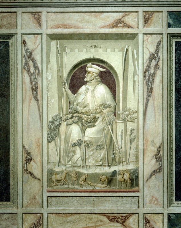 Giotto, Allégories des vices et des vertus : l'injustice