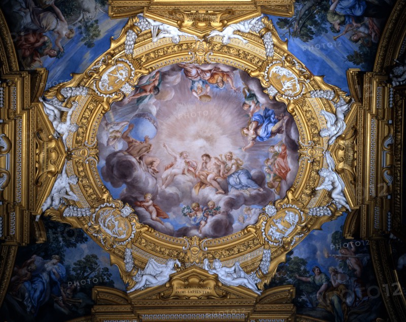 Cortone et Ferri, Cosme 1er de Medici représenté en Apollon entouré de la Gloire et de la Vertu