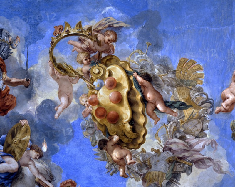 Cortona, Apotheosis of the Medici, coat of arms (detail)