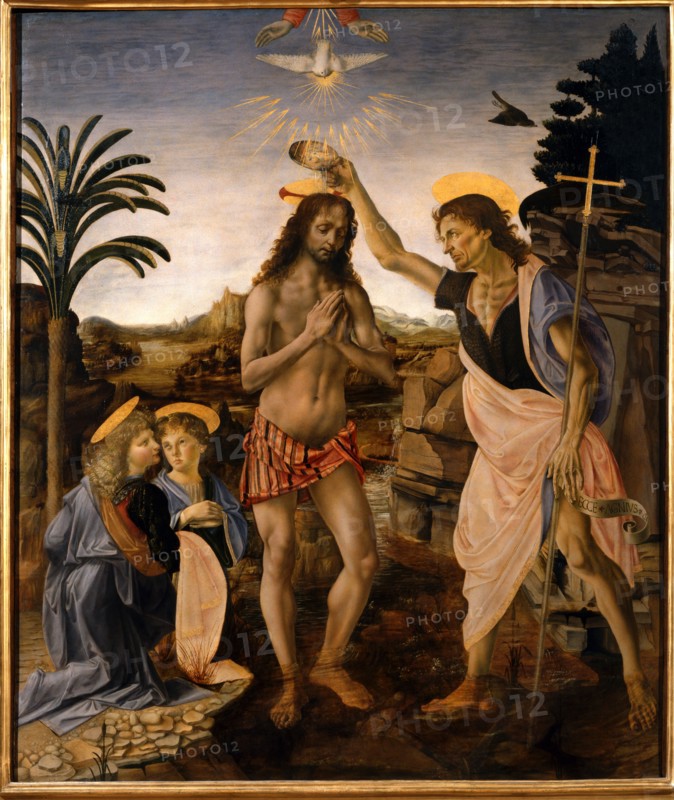 Verrocchio and Da Vinci, The Baptism of Christ