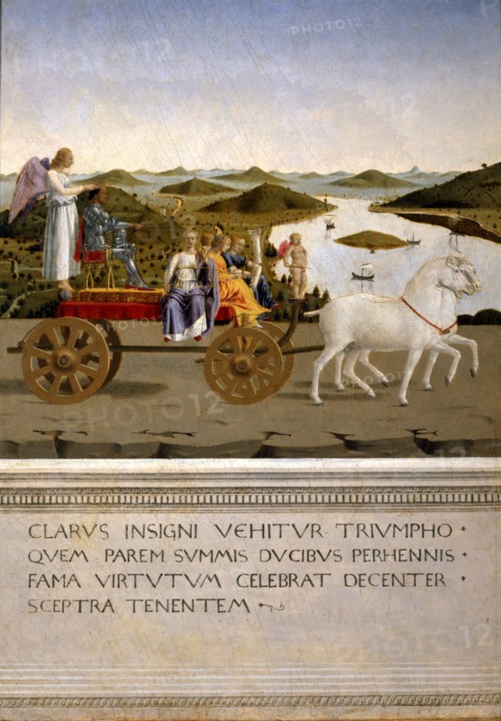 Piero della Francesca, Triomphe allégorique des vertus des époux