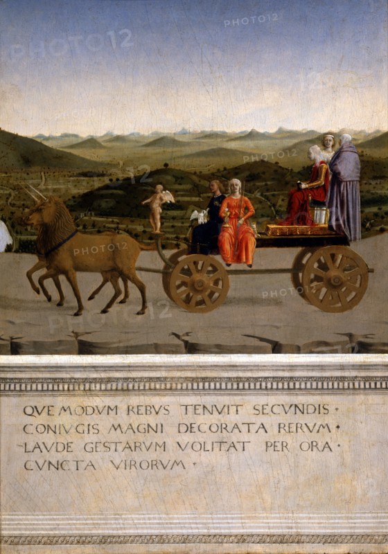 Piero della Francesca, Triomphe allégorique des vertus des époux