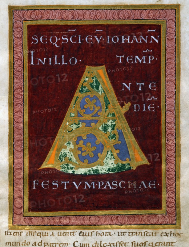 Gospel book from the Reichenau school, Initial letter "A"