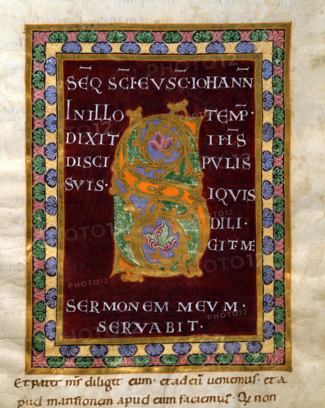 Gospel book from the Reichenau school, Initial letter "S"