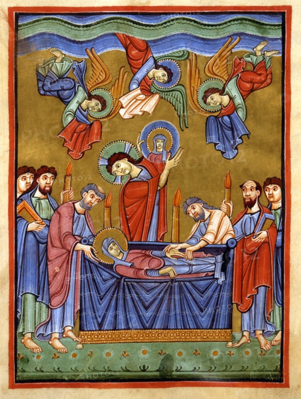 Gospel book from the Reichenau school, The Dormition of the Virgin Mary