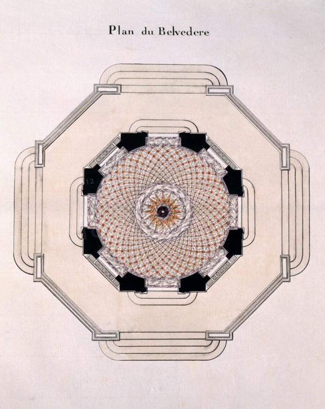 Petit Trianon à Versailles : plan du Belvédère
