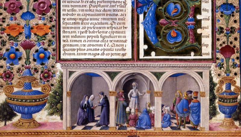 Bible de Borso d'Este, Prologue du Livre des Prophètes (détail)