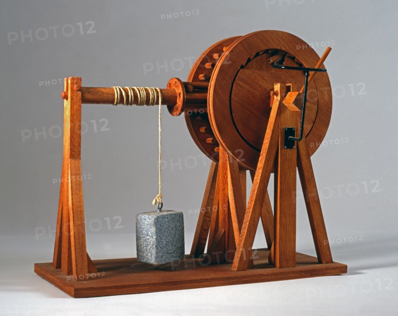 Model of a machine designed by Leonardo Da Vinci