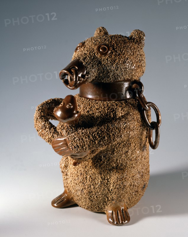 Liquor bottle in the shape of a bear