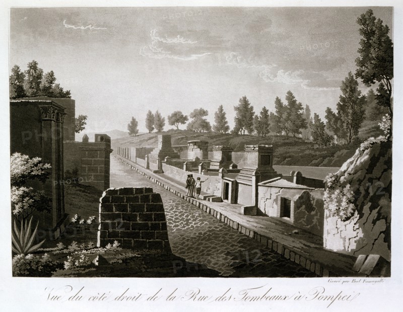 Fumagalli, View of the right side of the tomb-lined street in Pompei