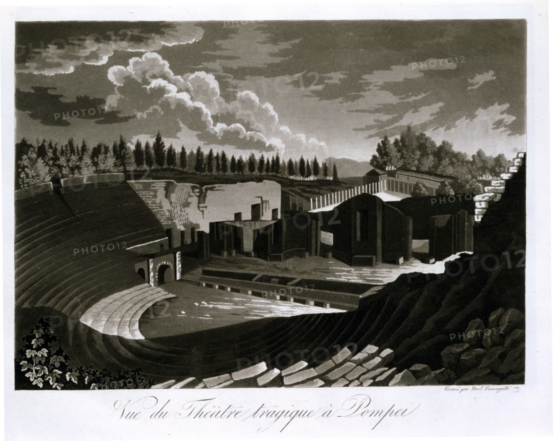 Fumagalli, Vue du Théâtre Tragique à Pompei