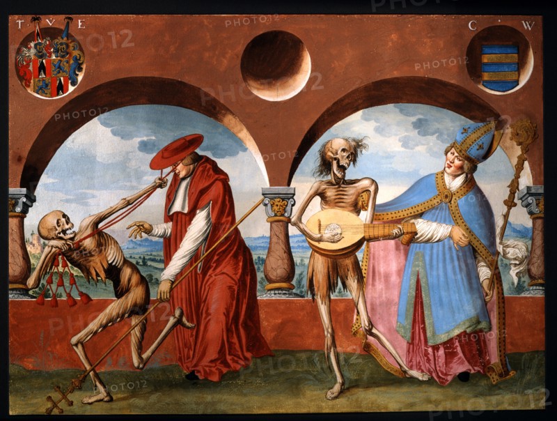 Kauw, The Dance of the Death cycle: Death, the Patriarche and the Bishop