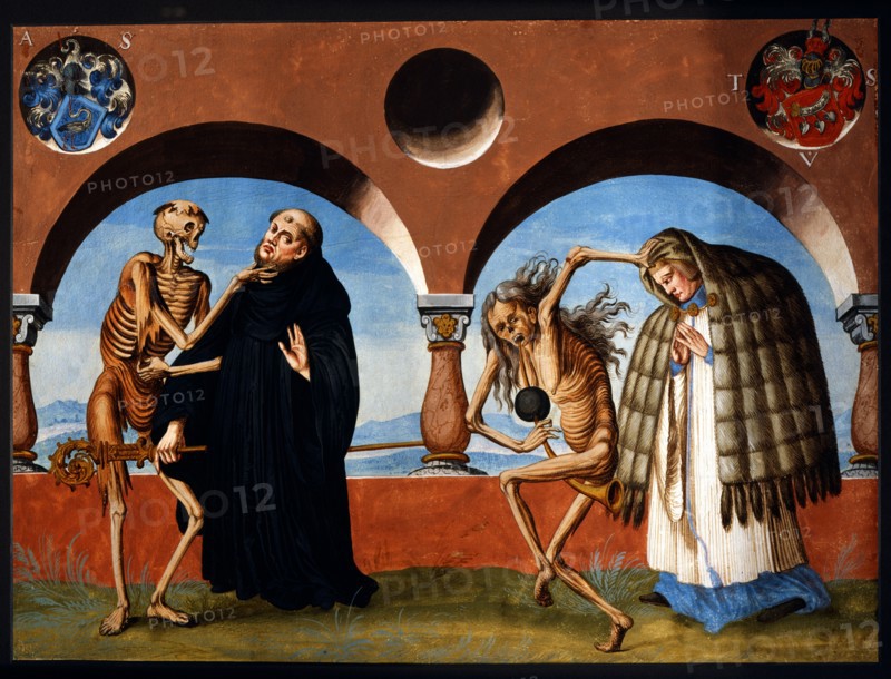Kauw, The Dance of the Death cycle: Death with the Prior and the Old Maidservant