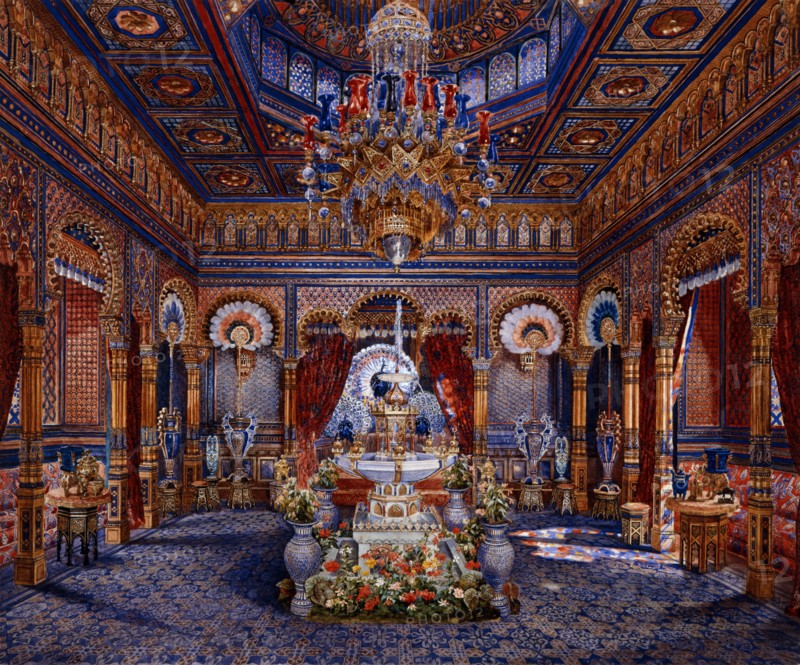 Breling, Interior view of Moorish pavillion of the Linderhof palace