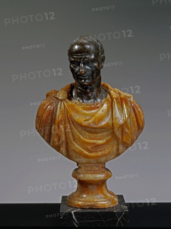 Ancient bust of Emperor Julius Caesar