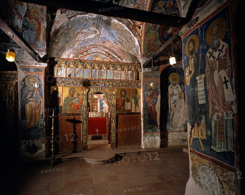 Inside the church of the Agios Nicolaos Tis Stegis monastery in Cyprus