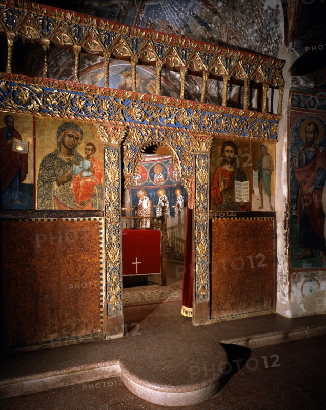 Inside the church of the Agios Nicolaos Tis Stegis monastery in Cyprus