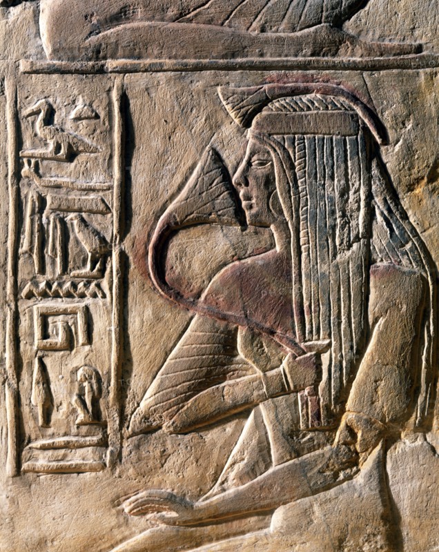 Detail of a woman with a lotus flower